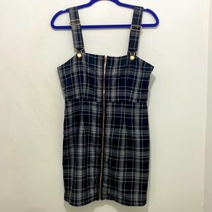 Plaid Front Zip Dress